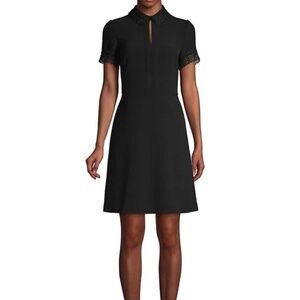 Karl Lagerfeld Point-Collar Mini A-Line Black Dress Women’s Sz 4